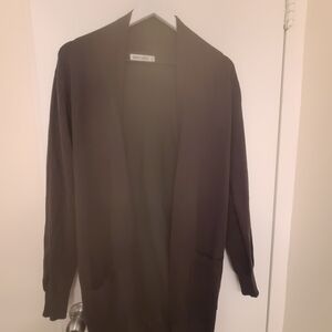 Grace Karin Black Open-Front Pocket Cardigan